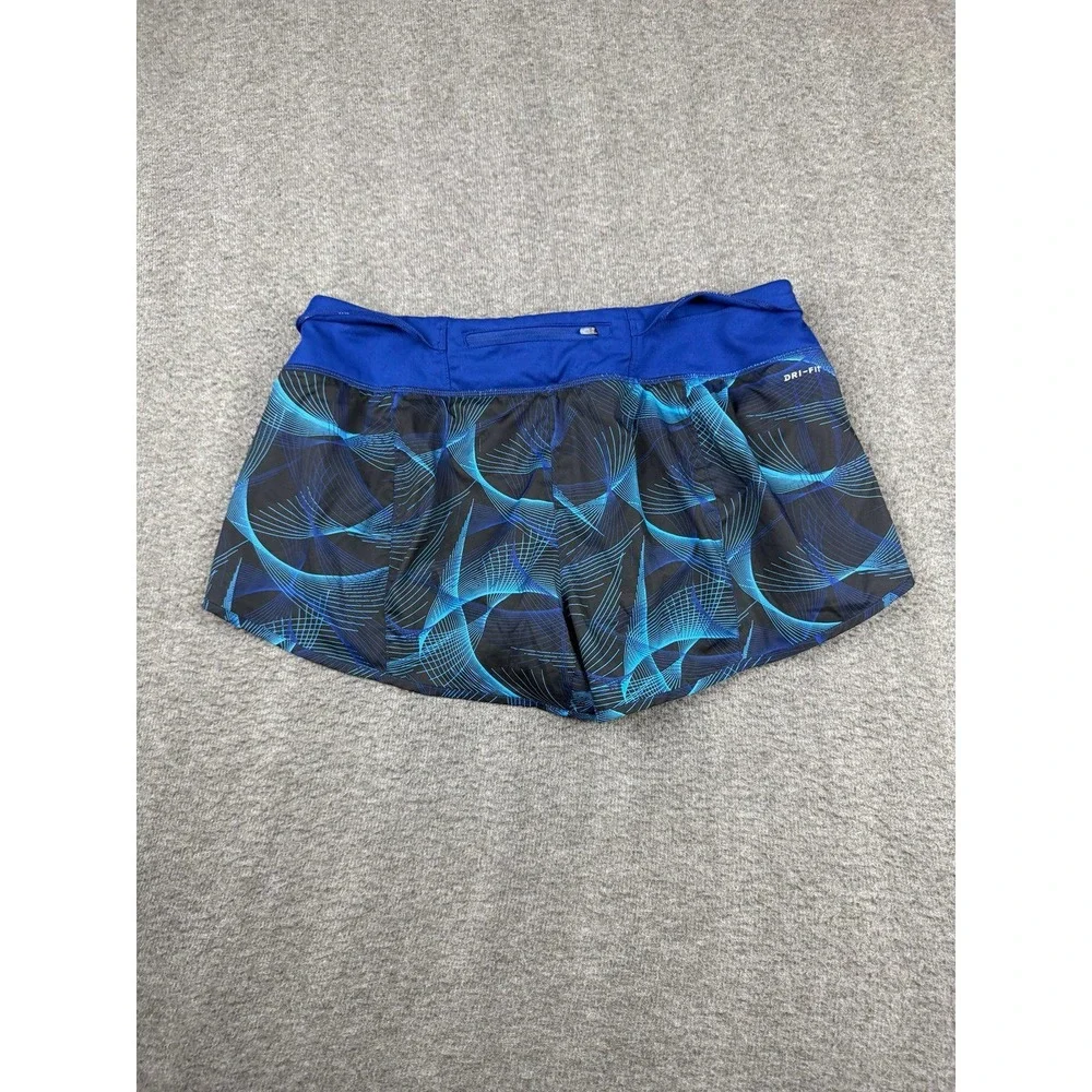 Nike‎ Flex Rival Running Shorts Women's XL Blue Abstract Print Lined Athletic